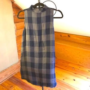 Cloth & Stone Navy Gray High Collar Dress, EUC, S